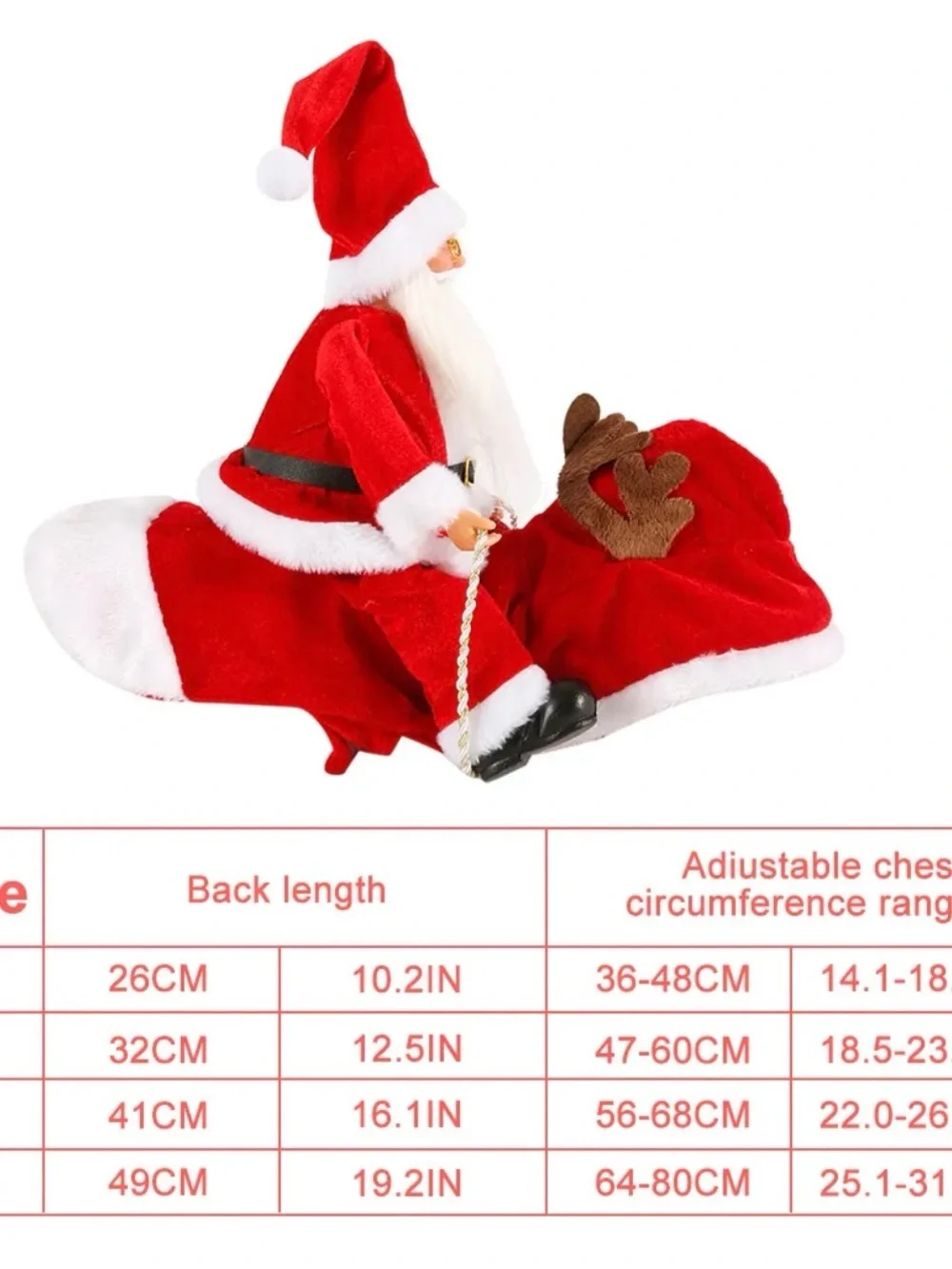 DogFad Christmas Santa Rider Reindeer Dog Costume XL Fleece Red White Black